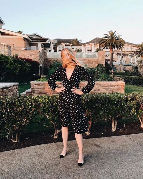 casual dresses elfstyle women silk 100% polka dots printed v neckline long sleeve midi dress, Black;gray
casual dresses elfstyle women silk 100% polka dots printed v neckline long sleeve midi dress, Black;gray