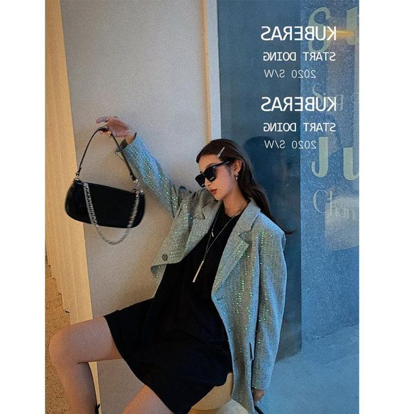 women fashion blazer 2021 single breast pocket sequin goddess fan casual style loose minority plus size coat jacket balzer women's suit, White;black
women fashion blazer 2021 single breast pocket sequin goddess fan casual style loose minority plus size coat jacket balzer women's suit, White;black