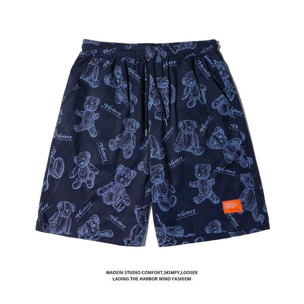 men's shorts 21/summer style bear print casual loose five-point pants white bottom 1 dk516, White;black
men's shorts 21/summer style bear print casual loose five-point pants white bottom 1 dk516, White;black