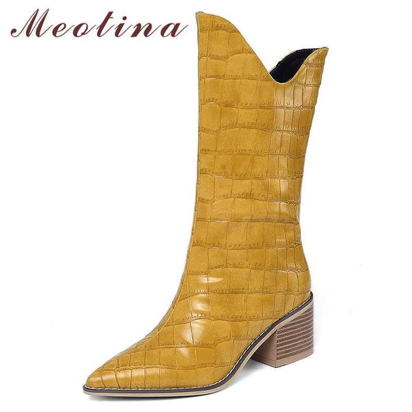 meotina women boots winter mid calf boots fashion thick high heel boots pu leather pointed toe shoes lady autumn big size 34-43 210608, Black
meotina women boots winter mid calf boots fashion thick high heel boots pu leather pointed toe shoes lady autumn big size 34-43 210608, Black