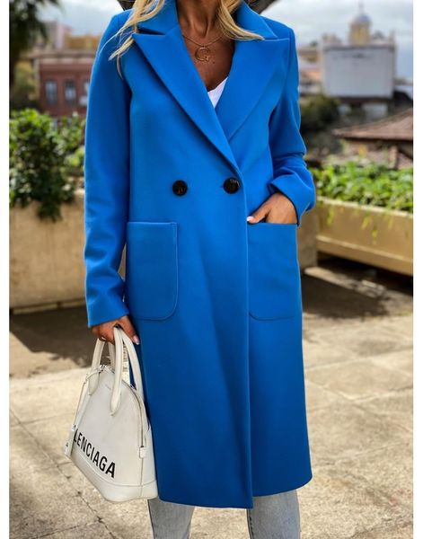women's wool & blends clothing in europe and america candy solid color lapel long coat woolen windbreaker female, Black
women's wool & blends clothing in europe and america candy solid color lapel long coat woolen windbreaker female, Black