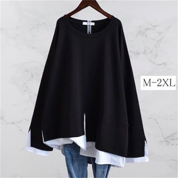 autumn winter 2021 new extra large 200 fake two korean long sleeve loose and thin sweater women's 300 jin, Black
autumn winter 2021 new extra large 200 fake two korean long sleeve loose and thin sweater women's 300 jin, Black