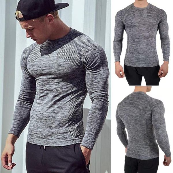 running jerseys elastic men t-shirt outdoor slim fit fitness crew neck solid compression base layer sports pullover jumper long sleeve, Black;blue 
running jerseys elastic men t-shirt outdoor slim fit fitness crew neck solid compression base layer sports pullover jumper long sleeve, Black;blue