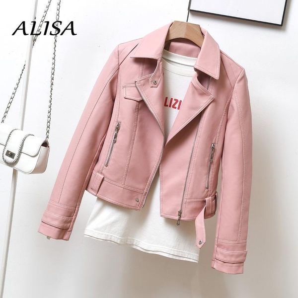 women's leather & faux women jacket 2021 autumn winter streetwear moto biker ladies loose turn down collar short coats outwear, Black
women's leather & faux women jacket 2021 autumn winter streetwear moto biker ladies loose turn down collar short coats outwear, Black
