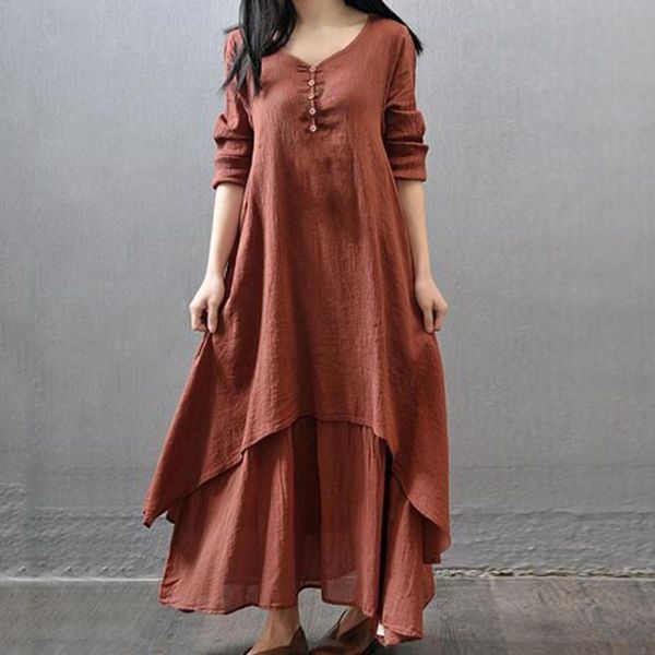 casual dresses women fashion false two pieces robe dress large hem autumn long sleeve for home, Black;gray
casual dresses women fashion false two pieces robe dress large hem autumn long sleeve for home, Black;gray