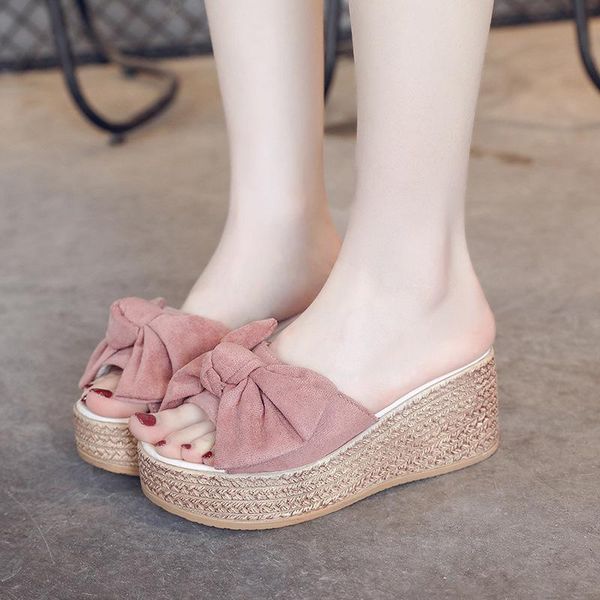 slippers summer flip-flops women fashion bow korean version of the platform wedge heel to wear non-slip sandals with high heels, Black
slippers summer flip-flops women fashion bow korean version of the platform wedge heel to wear non-slip sandals with high heels, Black
