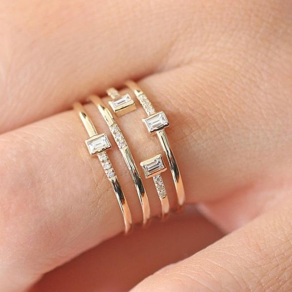 cluster rings simple four-wire crystal ladies ring copper gold silver color women's inlaid zircon jewelry birthday gift female, Golden;silver
cluster rings simple four-wire crystal ladies ring copper gold silver color women's inlaid zircon jewelry birthday gift female, Golden;silver