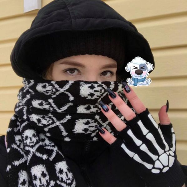 scarves fashion skull pattern party winter scarf gloves set women neckerchief female unique halloween claw bone skeleton, Blue;gray
scarves fashion skull pattern party winter scarf gloves set women neckerchief female unique halloween claw bone skeleton, Blue;gray