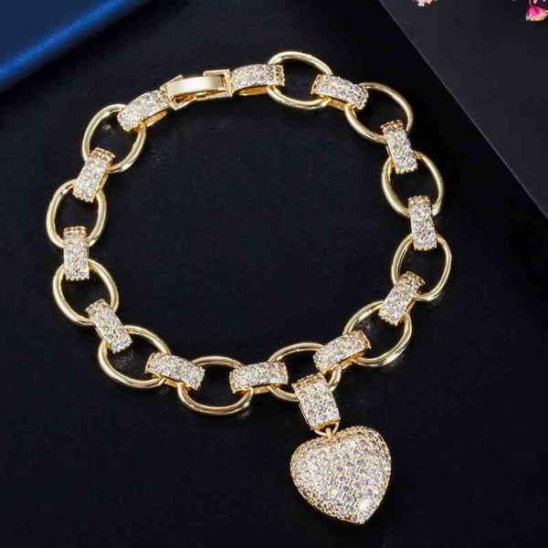 cwwzircons love heart charm cz cubic zirconia yellow gold bohemian link chain bracelets for women femme fashion jewelry cb200, Golden;silver
cwwzircons love heart charm cz cubic zirconia yellow gold bohemian link chain bracelets for women femme fashion jewelry cb200, Golden;silver
