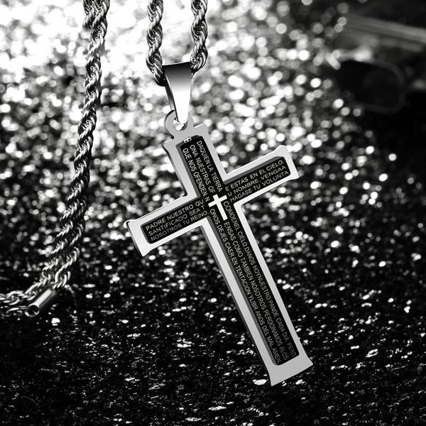 chains cross necklace for men jewelry trendy stainless steel religious christian black big pendant with chain 4 colors, Silver
chains cross necklace for men jewelry trendy stainless steel religious christian black big pendant with chain 4 colors, Silver