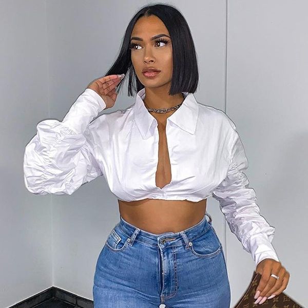 women's blouses & shirts white shirt women deep v neck single button puff sleeve blouse crop autumn ladies club party outfits 2021
women's blouses & shirts white shirt women deep v neck single button puff sleeve blouse crop autumn ladies club party outfits 2021