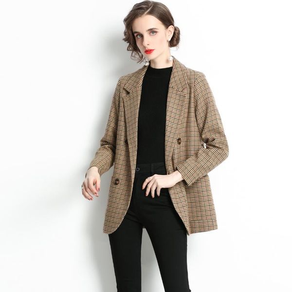 women's jackets 2021 vintage houndstooth winter thick women jacket blazer long sleeve sashes plaid suit female outwear k1817, Black;brown
women's jackets 2021 vintage houndstooth winter thick women jacket blazer long sleeve sashes plaid suit female outwear k1817, Black;brown