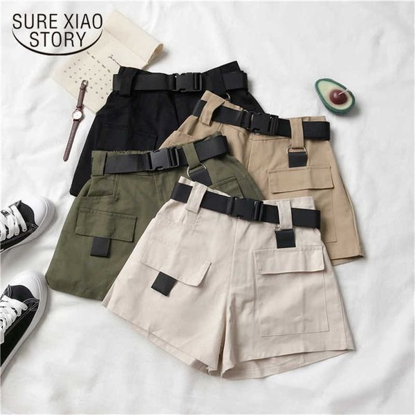 korean fashion streetwear belt shorts women casual high waist loose pocket shorts summer ladies wide leg shorts 14714 210528, White;black
korean fashion streetwear belt shorts women casual high waist loose pocket shorts summer ladies wide leg shorts 14714 210528, White;black