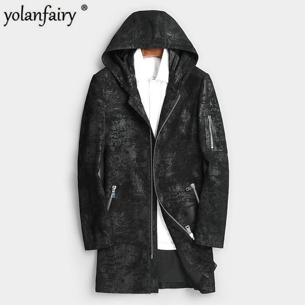 men's leather & faux genuine jacket hooded 100% goatskin coat mens print jackets windbreaker chaqueta cuero hombre 8801 yy443, Black
men's leather & faux genuine jacket hooded 100% goatskin coat mens print jackets windbreaker chaqueta cuero hombre 8801 yy443, Black