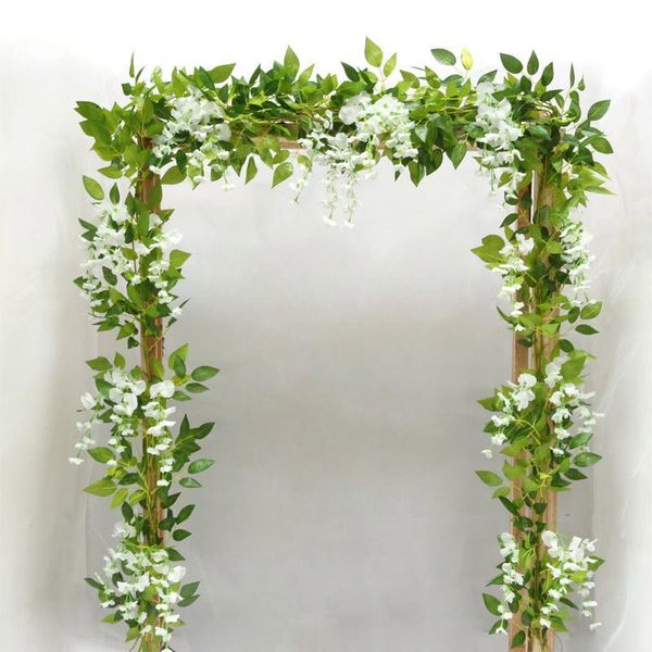 

decorative flowers & wreaths 2m wisteria artificial vine garland wedding arch decoration fake plants foliage rattan trailing faux ivy wall