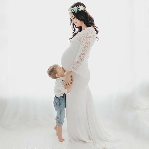 maternity dresses applique lace for po shoot pregnants pography props women off shoulder sleeveless pregnancy, White
maternity dresses applique lace for po shoot pregnants pography props women off shoulder sleeveless pregnancy, White