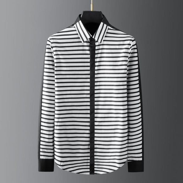 men's casual shirts european fashion brand black white zebra stripe splicing striped printing men slim long sleeve shirt camisa hombre, White;black
men's casual shirts european fashion brand black white zebra stripe splicing striped printing men slim long sleeve shirt camisa hombre, White;black