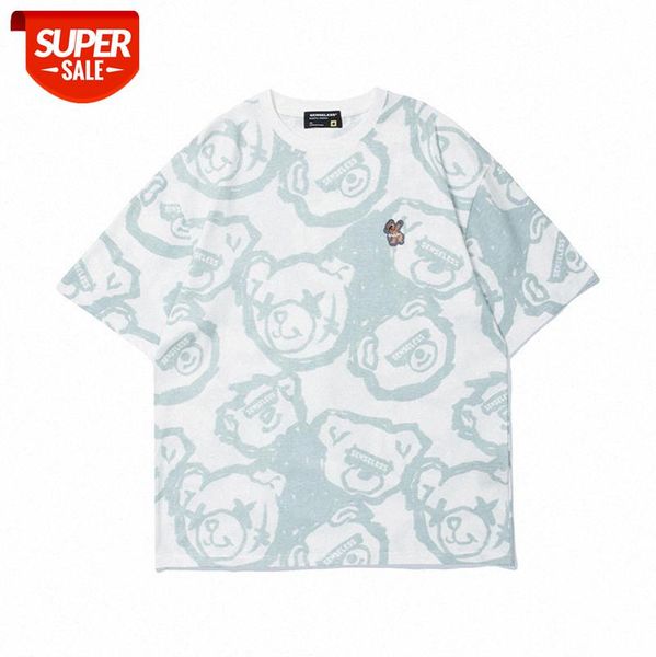 european and american high street crew neck printed tee loose multicolor illustrator bear short sleeve t-shirt couple men women #8w93, White;black
european and american high street crew neck printed tee loose multicolor illustrator bear short sleeve t-shirt couple men women #8w93, White;black
