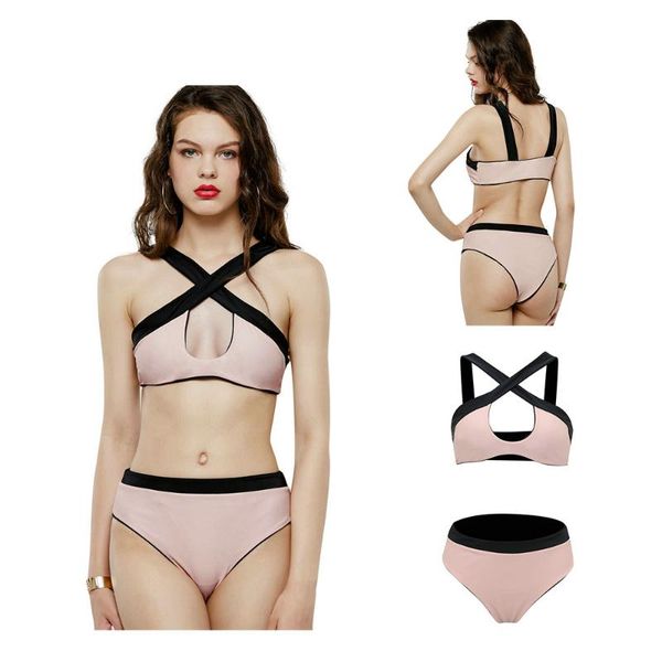 women's swimwear maison gabrielle front cross trimmed bikini set 2 pices swimsuit bathing suit high waist wireless padded for women, White;black
women's swimwear maison gabrielle front cross trimmed bikini set 2 pices swimsuit bathing suit high waist wireless padded for women, White;black