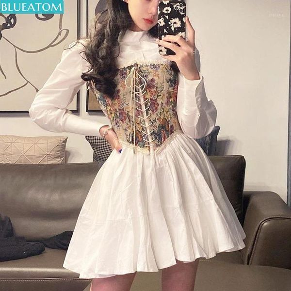 casual dresses vintage kawali dress women elegant summer print floral mini female pretty party bandage holiday 2021, Black;gray
casual dresses vintage kawali dress women elegant summer print floral mini female pretty party bandage holiday 2021, Black;gray
