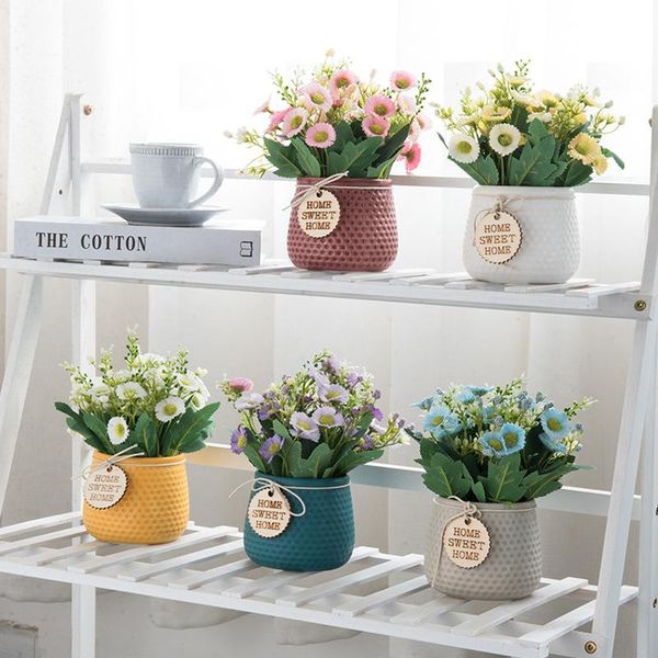 nordic style simulation daisy potted artificial flower ceramics vase pvc fake ornaments wedding home decor accessories decorative flowers &
nordic style simulation daisy potted artificial flower ceramics vase pvc fake ornaments wedding home decor accessories decorative flowers &
