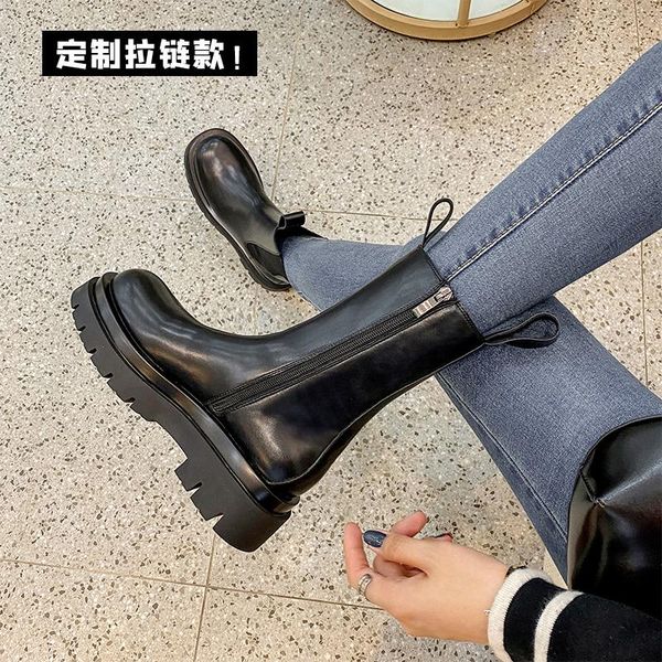 boots colorful2021 bottomed chelsey mid boot leather women's british style chimney short, Black
boots colorful2021 bottomed chelsey mid boot leather women's british style chimney short, Black