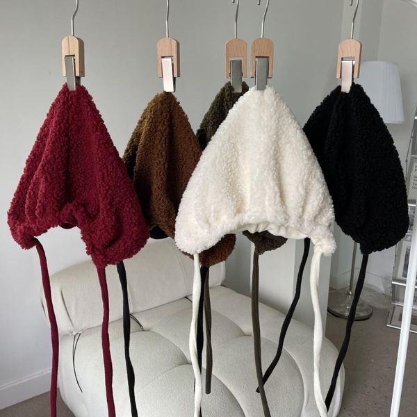 berets women winter hats cute ear lamb wool earflap caps solid plain ski female russian ladies trapper gorros, Blue;gray
berets women winter hats cute ear lamb wool earflap caps solid plain ski female russian ladies trapper gorros, Blue;gray