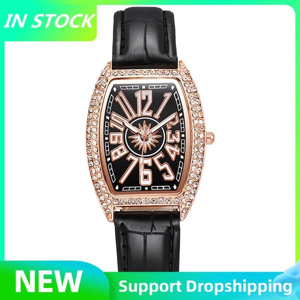 wristwatches ladies leather belt diamond-studded wine barrel fashion faceted watch women rose gold 2021 women's mesh ultra-thin, Slivery;brown
wristwatches ladies leather belt diamond-studded wine barrel fashion faceted watch women rose gold 2021 women's mesh ultra-thin, Slivery;brown