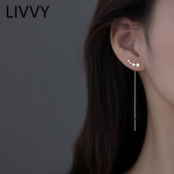 dangle & chandelier livvy fashion four stars connected  earrings simple long chain tassel earrings for women exquisite elegant jewelry, Silver
dangle & chandelier livvy fashion four stars connected  earrings simple long chain tassel earrings for women exquisite elegant jewelry, Silver