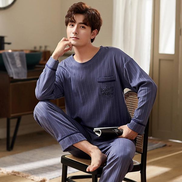 men's sleepwear loose cotton print sleep suit men o-neck t-shirt&pant 2pcs pajamas set elastic waist nightwear casual home clothes big, Black;brown
men's sleepwear loose cotton print sleep suit men o-neck t-shirt&pant 2pcs pajamas set elastic waist nightwear casual home clothes big, Black;brown