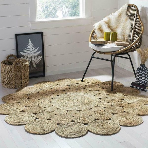 carpets jute rug 100% natural bohemian double-sided circular area and for home living room
carpets jute rug 100% natural bohemian double-sided circular area and for home living room
