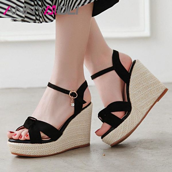 summer shoes women sandals buckle platform wedges heel crystal super high heels female big size 34-43, Black
summer shoes women sandals buckle platform wedges heel crystal super high heels female big size 34-43, Black
