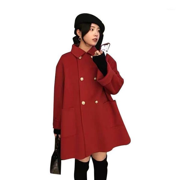 women's wool & blends autumn and winter korean fashion loose wild small sweet short nizi coat red doll collar cloak woolen female trend, Black
women's wool & blends autumn and winter korean fashion loose wild small sweet short nizi coat red doll collar cloak woolen female trend, Black