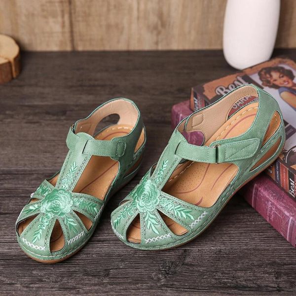 sandals women's shoes summer soft-soled roman baotou hook and loop large size heel wedges non-slip sports casual mother women, Black
sandals women's shoes summer soft-soled roman baotou hook and loop large size heel wedges non-slip sports casual mother women, Black