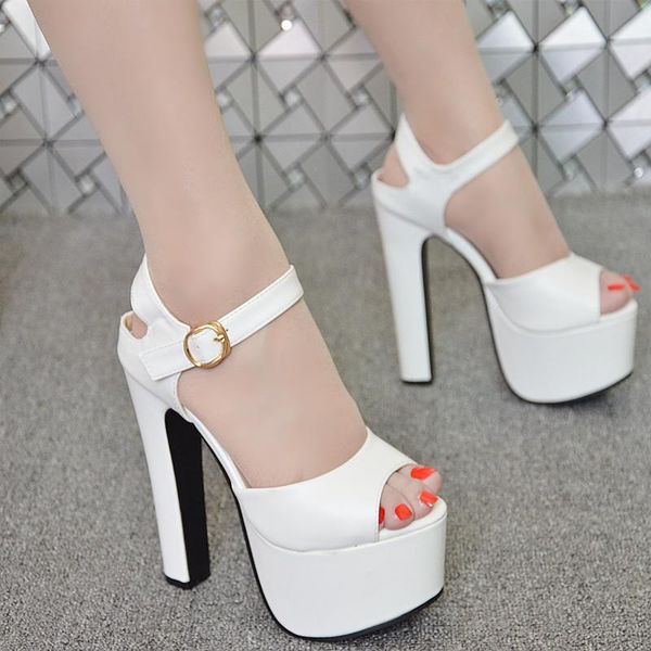summer 15cm super high heel womens sandals crude heels simple elegant wild female shoe, Black
summer 15cm super high heel womens sandals crude heels simple elegant wild female shoe, Black