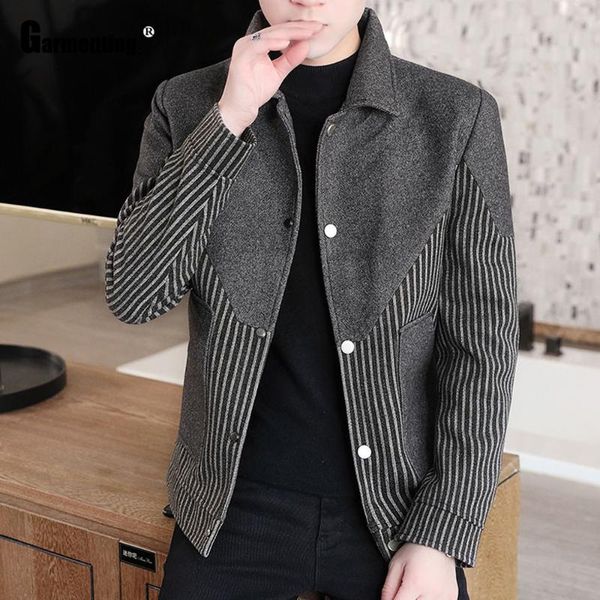 garmenting mens elegant leisure casual jacket kpop style winter patchwork stripe outerwear 2021 single breasted men clothing men's jack, Black;brown
garmenting mens elegant leisure casual jacket kpop style winter patchwork stripe outerwear 2021 single breasted men clothing men's jack, Black;brown