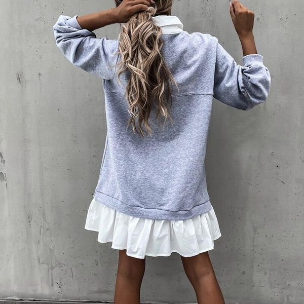 casual dresses autumn ruffles straight dress winter color matching pocket button sweatshirt long-sleeved for women, Black;gray
casual dresses autumn ruffles straight dress winter color matching pocket button sweatshirt long-sleeved for women, Black;gray