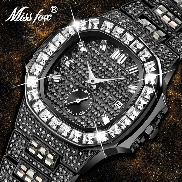 wristwatches missfox men's quartz watch black ice out diamond classic square doule dial watches calendar waterproof wristwatch drop, Slivery;brown
wristwatches missfox men's quartz watch black ice out diamond classic square doule dial watches calendar waterproof wristwatch drop, Slivery;brown