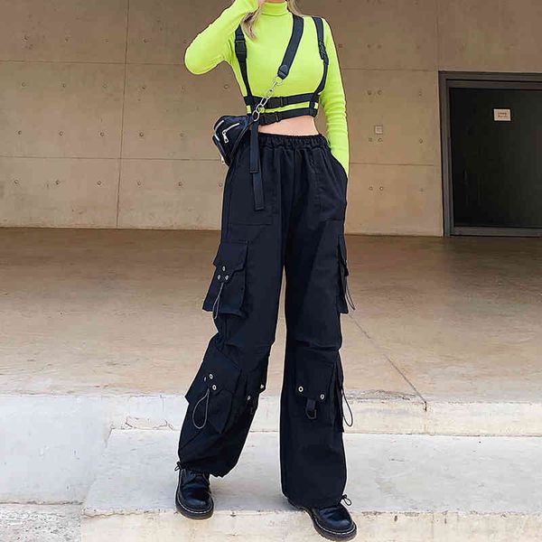 darlingaga streetwear loose black cargo women drawstring big pockets trousers baggy high waist pants hip hop capri bottom 200930, Black;white
darlingaga streetwear loose black cargo women drawstring big pockets trousers baggy high waist pants hip hop capri bottom 200930, Black;white