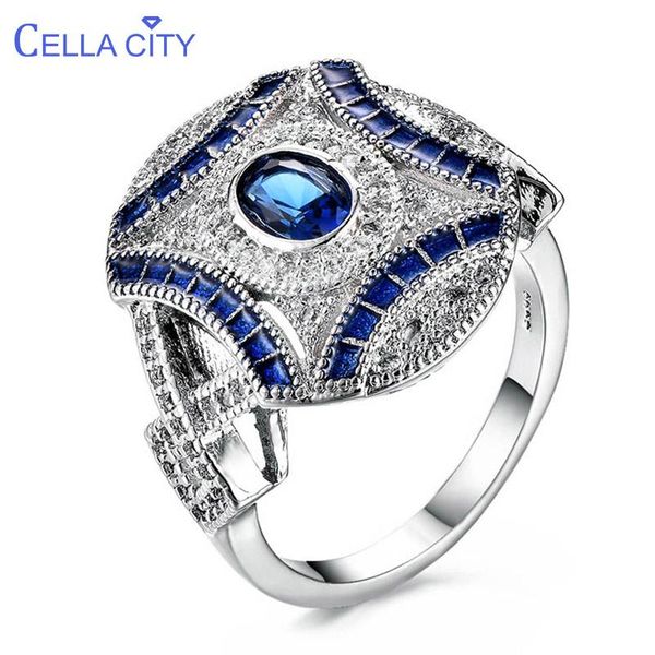 cluster rings cellacity trendy fine jewelry silver 925 for women oval gemstones sapphire zircon blue engagement party ring female gift, Golden;silver
cluster rings cellacity trendy fine jewelry silver 925 for women oval gemstones sapphire zircon blue engagement party ring female gift, Golden;silver