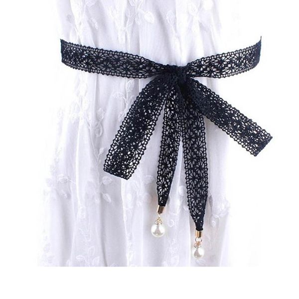 belts elegant pearl lace girdle hollow bow-knot thin solid color tassel waistband dress decor for womens fashion sweet ribbon belt, Black;brown
belts elegant pearl lace girdle hollow bow-knot thin solid color tassel waistband dress decor for womens fashion sweet ribbon belt, Black;brown