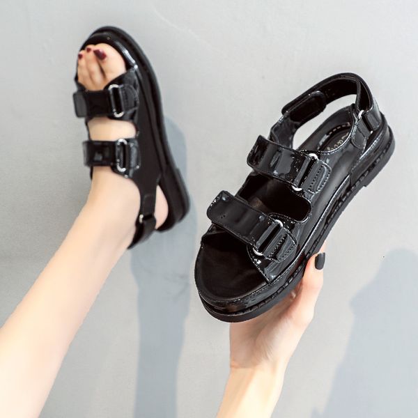 sandals hook&loop gladiator sandals women sport elevated sandalias summer platform shoes woman muffins matte&japanned leather sand, Black
sandals hook&loop gladiator sandals women sport elevated sandalias summer platform shoes woman muffins matte&japanned leather sand, Black