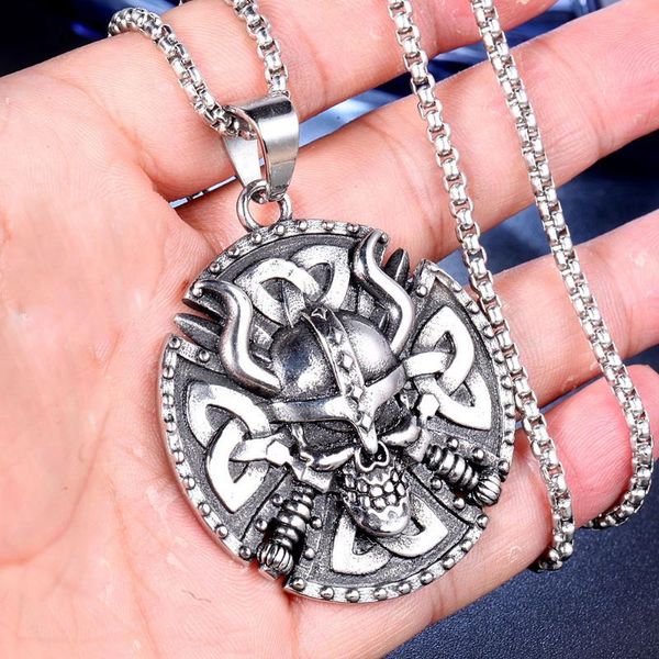 vintage vikings accessories stainless steel viking warrior necklace pendant for men's punk hip hop odin rune amulet necklaces, Silver
vintage vikings accessories stainless steel viking warrior necklace pendant for men's punk hip hop odin rune amulet necklaces, Silver