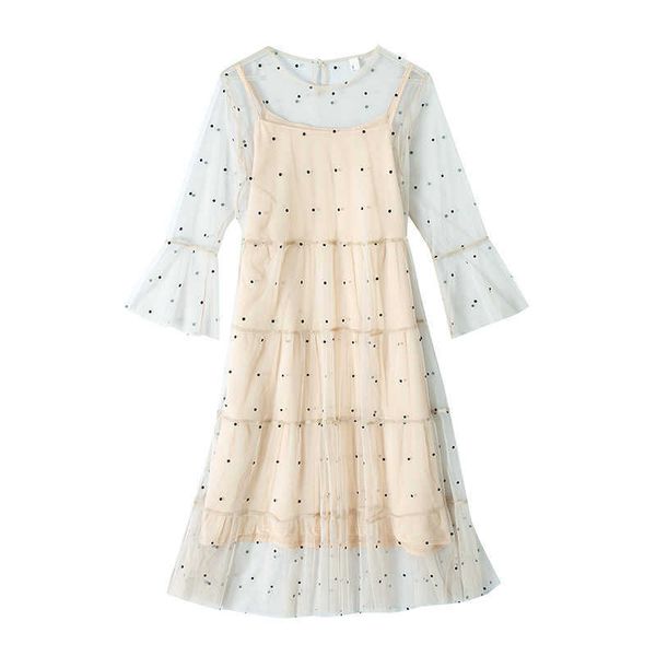 perhaps u beige polka dot o neck long sleeve mesh a line midi dress autumn d0690 210529, Black;gray
perhaps u beige polka dot o neck long sleeve mesh a line midi dress autumn d0690 210529, Black;gray