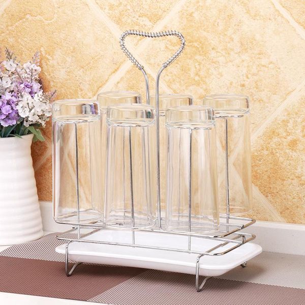 tablewine racks stainless steel shelf cup holder 6 hook drying rack coffee mugs cups can hang upside down glass bracket
tablewine racks stainless steel shelf cup holder 6 hook drying rack coffee mugs cups can hang upside down glass bracket