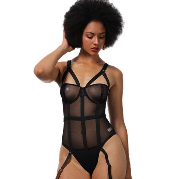 women's jumpsuits & rompers sling ultra-thin plastic body clothing lace mesh jumpsuit suspenders strap bodysuit women garter temptation, Black;white
women's jumpsuits & rompers sling ultra-thin plastic body clothing lace mesh jumpsuit suspenders strap bodysuit women garter temptation, Black;white
