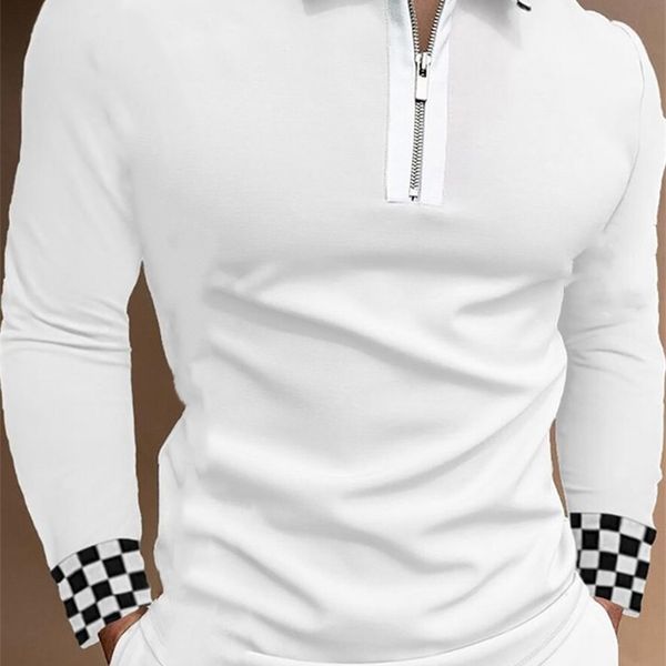 autumn stripe plaid men's long sleeve polo shirts streetwear fashion patchwork casual turn-down collar zipper design 220309, White;black
autumn stripe plaid men's long sleeve polo shirts streetwear fashion patchwork casual turn-down collar zipper design 220309, White;black