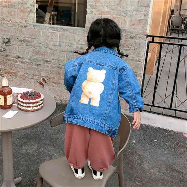 spring arrival girls long sleeve denim coat kids cartoon bear jackets children clothes 210528, Blue;gray
spring arrival girls long sleeve denim coat kids cartoon bear jackets children clothes 210528, Blue;gray