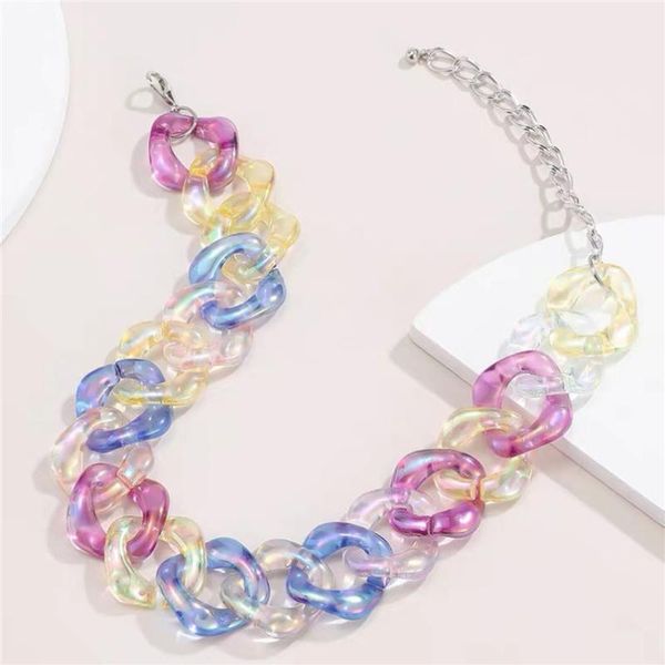 rainbow acrylic chain necklace for women fashion statement big chunky resin hip hop choker collar be riotous with colour femme pendant neckl, Silver
rainbow acrylic chain necklace for women fashion statement big chunky resin hip hop choker collar be riotous with colour femme pendant neckl, Silver