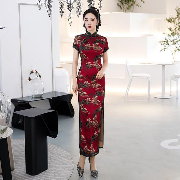 ethnic clothing print clouds cheongsam lady satin vintage button chinese dress gown mandarin collar qipao sheath short sleeve vestidos, Red
ethnic clothing print clouds cheongsam lady satin vintage button chinese dress gown mandarin collar qipao sheath short sleeve vestidos, Red